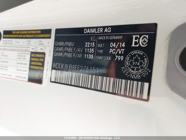 WDDKJ8JB8EF276151 Mercedes-Benz E-Class