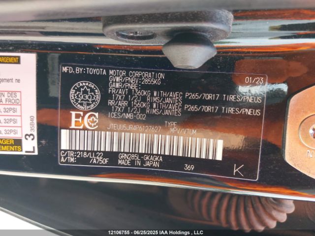 JTEUU5JR4P6127627 Toyota 1gr-fe