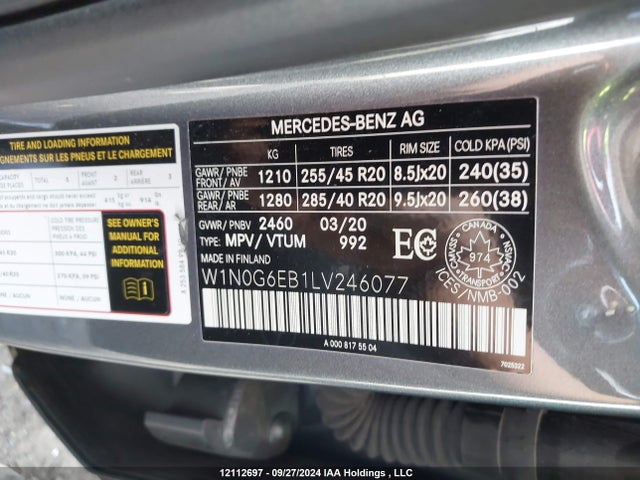 W1N0G6EB1LV246077 Mercedes-Benz m276