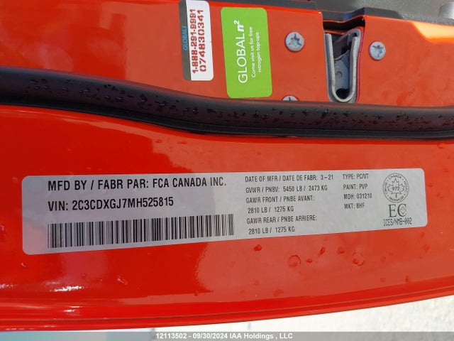 Dodge Charger 2021 2C3CDXGJ7MH525815 Image 9