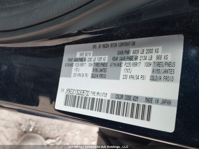 JM3KE2CY3G0835700 Mazda Cx-5 Touring