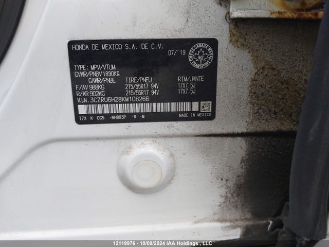 3CZRU6H28KM108266 Honda r18z9