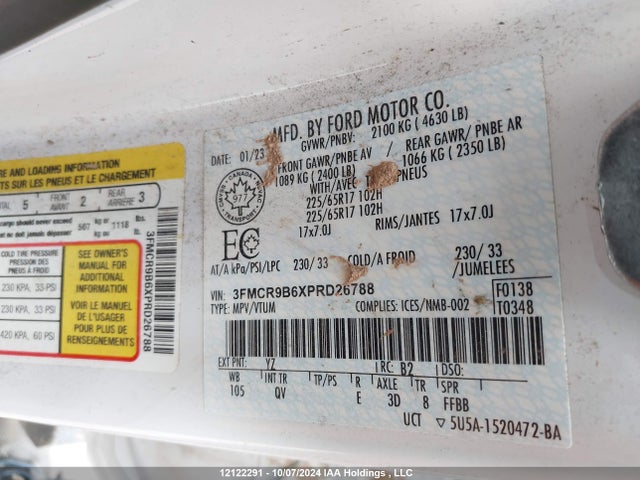 3FMCR9B6XPRD26788 Ford Bronco Sport Big Bend