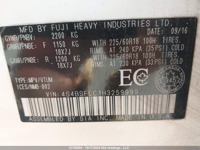 4S4BSFLC1H3259999 Subaru c0