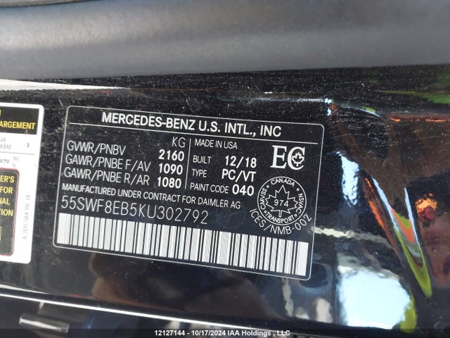 55SWF8EB5KU302792 Mercedes-Benz m264