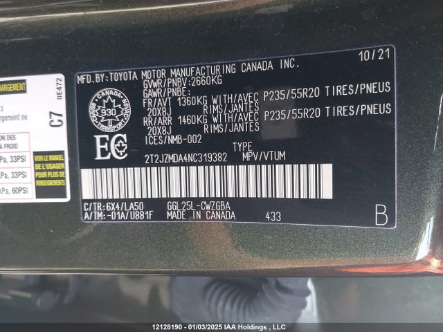2T2JZMDA4NC319382 Lexus RX 350