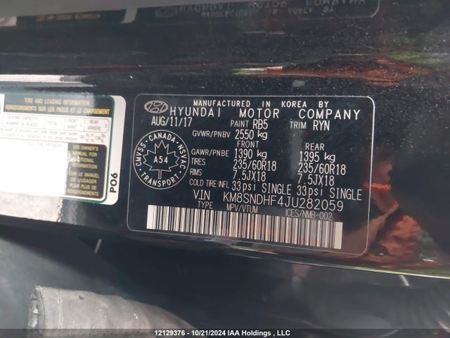 Hyundai gdi lambda ? 2018 KM8SNDHF4JU282059 Image 18