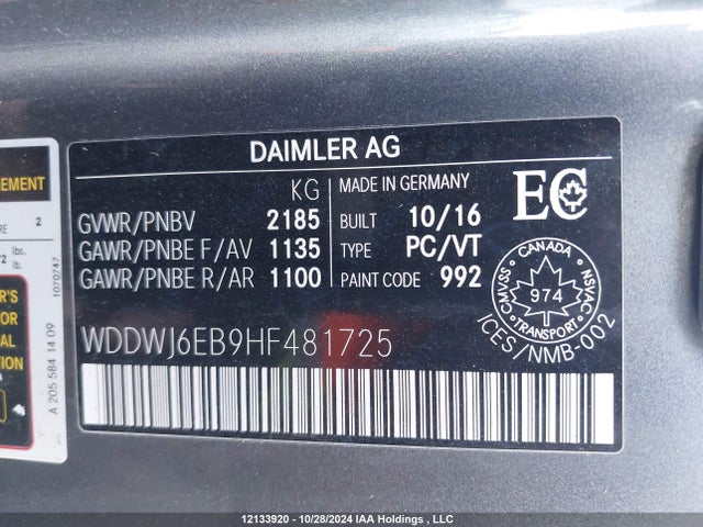 WDDWJ6EB9HF481725 Mercedes-Benz m276
