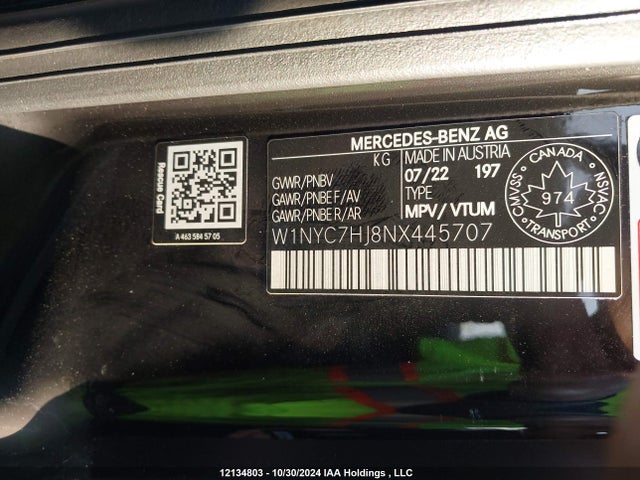 W1NYC7HJ8NX445707 Mercedes-Benz m176