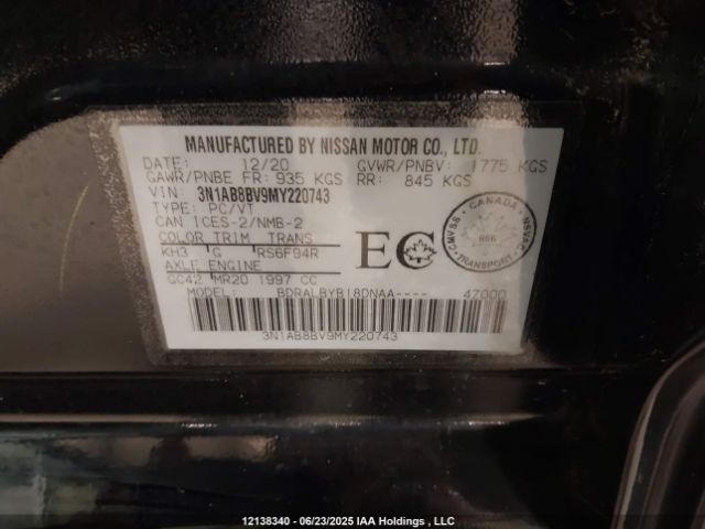 3N1AB8BV9MY220743 Nissan 2021