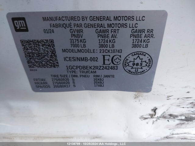 1GCPDBEK2RZ242483 Chevrolet Silverado 1500