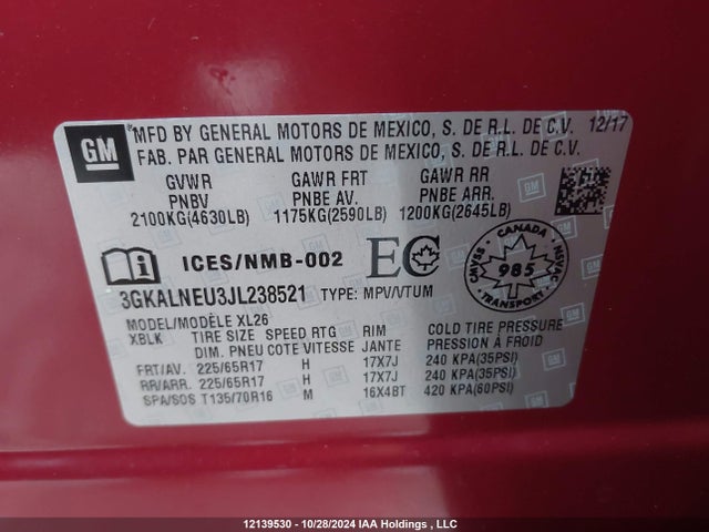 3GKALNEU3JL238521 GMC Terrain