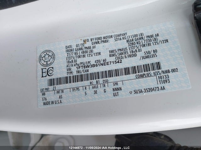Ford F-350 2022 1FT8W3B61NEE71542 Image 9
