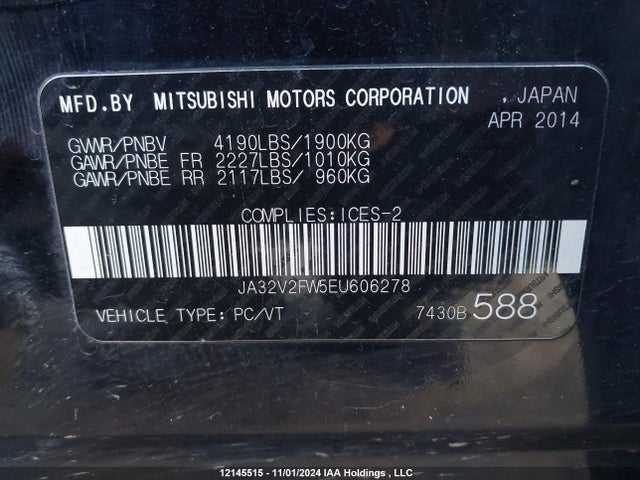 JA32V2FW5EU606278 Mitsubishi Lancer