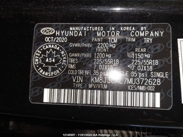 KM8J3CAL7MU372628 Hyundai gdi theta ii
