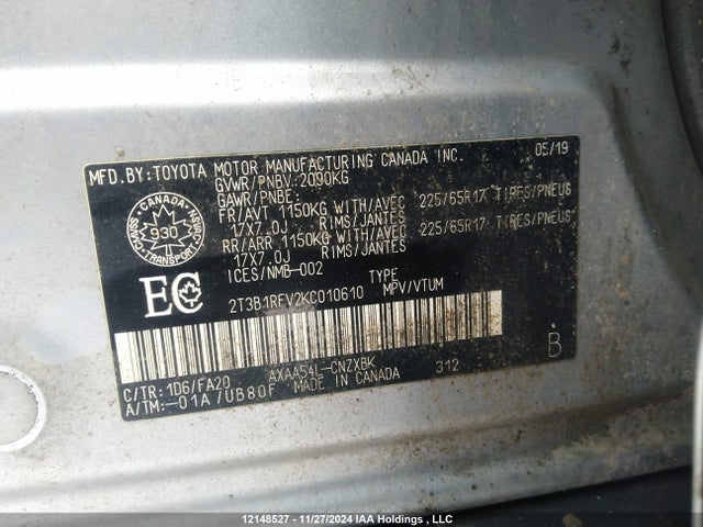 Toyota a25a-fks 2019 2T3B1RFV2KC010610 Image 9