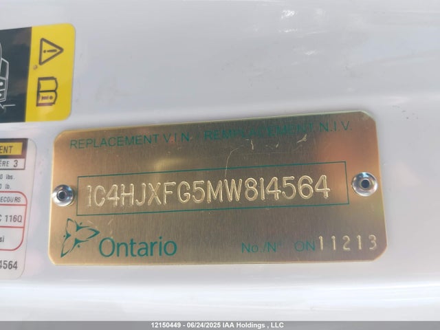 1C4HJXFG5MW814564 Jeep 2021