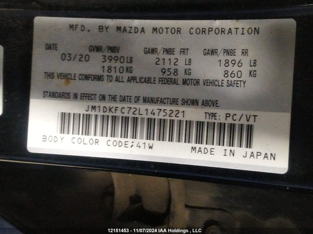 Mazda pe 2020 JM1DKFC72L1475221 Image 9