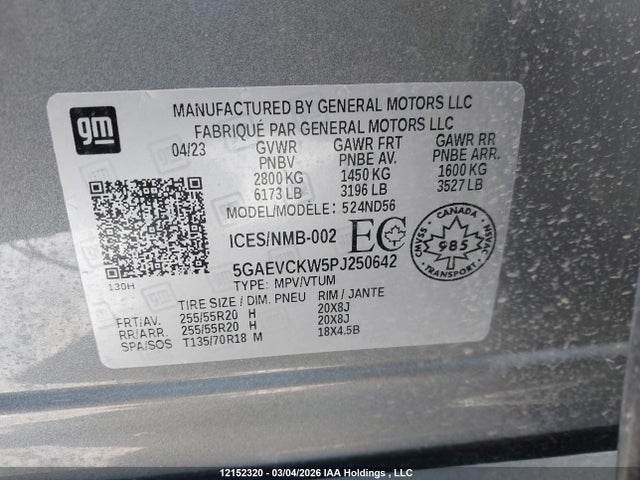 5GAEVCKW5PJ250642 Buick Enclave