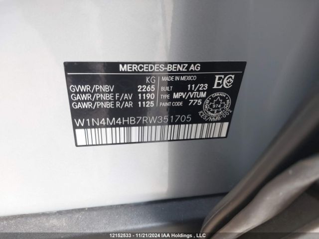 W1N4M4HB7RW351705 Mercedes-Benz GLB