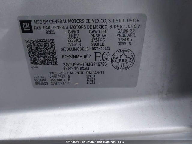 3GTU9BET0MG246795 GMC SIERRA 1500