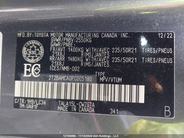 Lexus t24a-fts 2023 2T2BAMCA0PC005180 Image 17