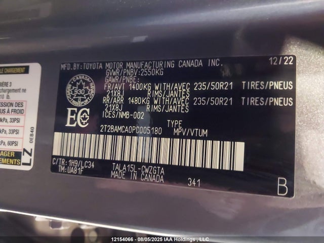 Lexus t24a-fts 2023 2T2BAMCA0PC005180 Image 9