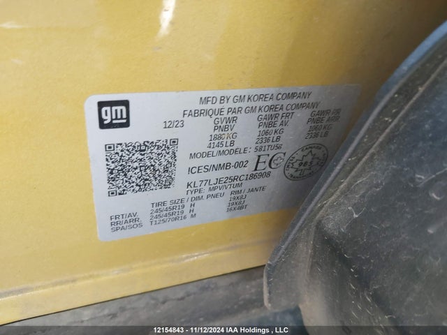 KL77LJE25RC186908 Chevrolet lih