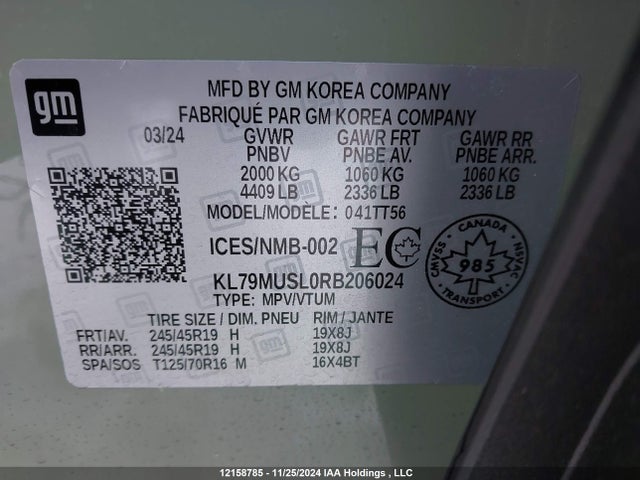 KL79MUSL0RB206024 Chevrolet l3t