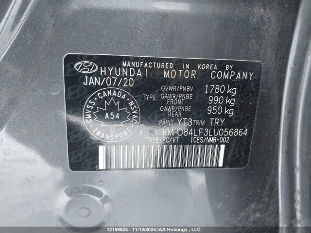 KMHD84LF3LU056864 Hyundai mpi nu