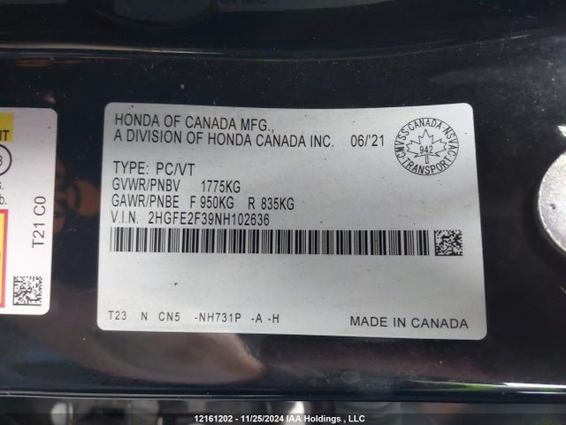 Honda 2022 2022 2HGFE2F39NH102636 Image 9