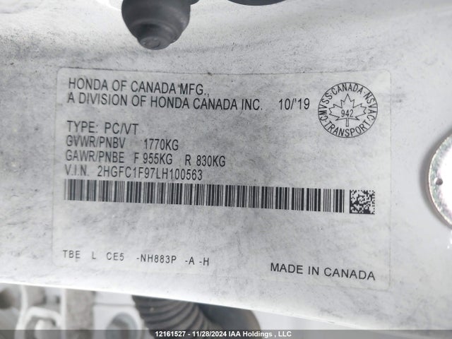 Honda l15b7 2020 2HGFC1F97LH100563 Image 19