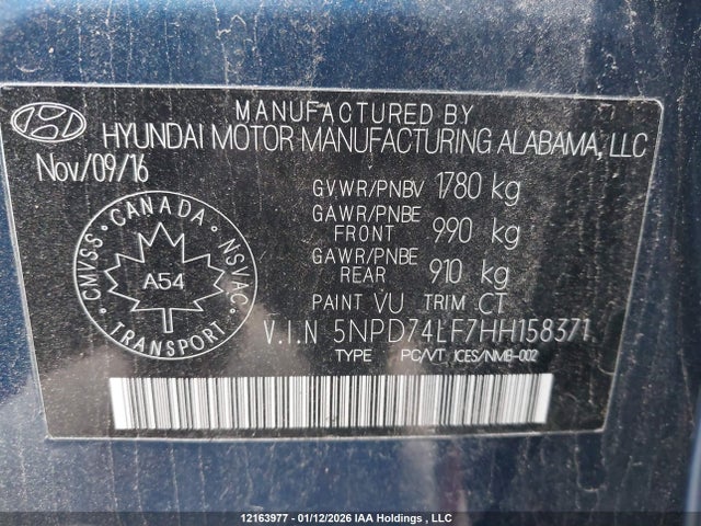 Hyundai Elantra 2017 5NPD74LF7HH158371 Image 9