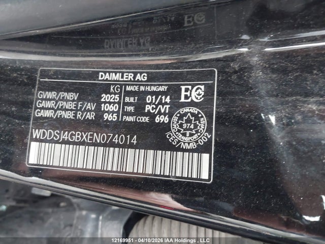 Aukcja sprzedaży 2014 Mercedes-benz Cla-class, vin: WDDSJ4GBXEN074014, numer aukcji: 12169951