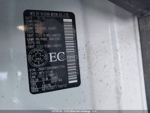 Nissan 2024 2024 JN8BT3BB0RW421795 Image 9