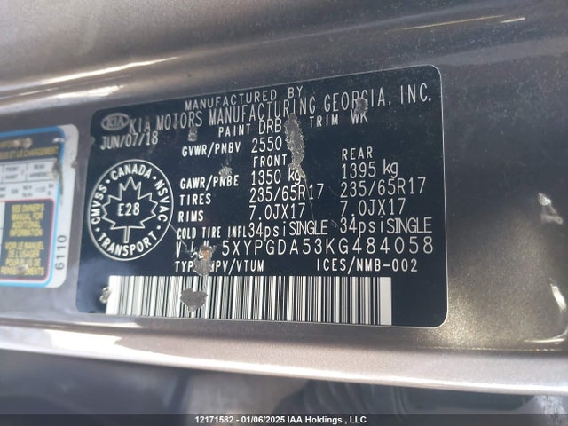 KIA Sorento 2019 5XYPGDA53KG484058 Image 9