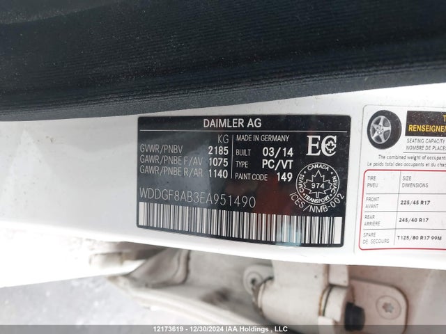 WDDGF8AB3EA951490 Mercedes-Benz C-Class