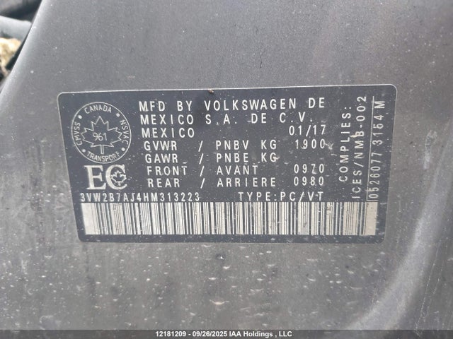 Volkswagen 1.4 tsi 2017 3VW2B7AJ4HM313223 Image 9