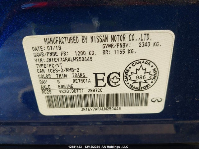 JN1EV7AR4LM250449 Infiniti Q50