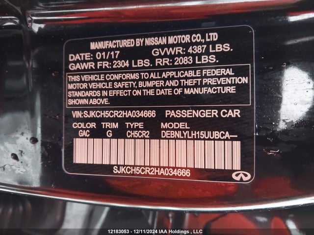 SJKCH5CR2HA034666 Infiniti m27020