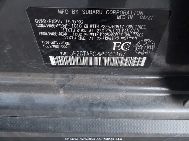 JF2GTABC2M8341167 Subaru na