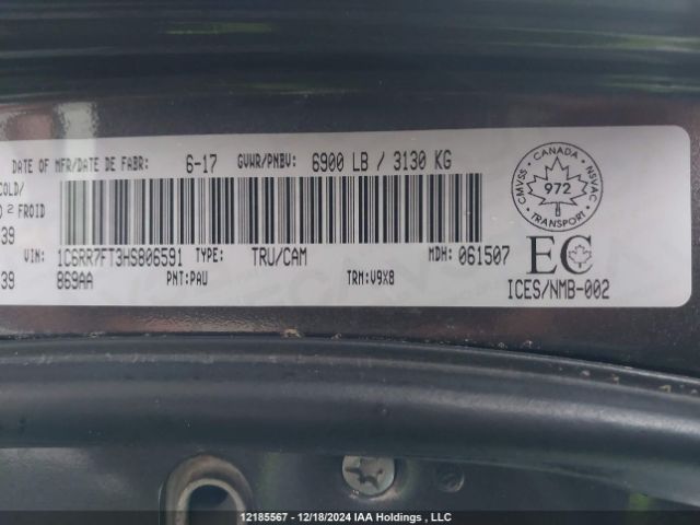 1C6RR7FT3HS806591 Dodge 1500