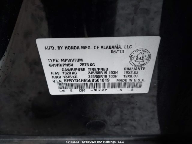 5FRYD4H65EB501819 Acura j35y5