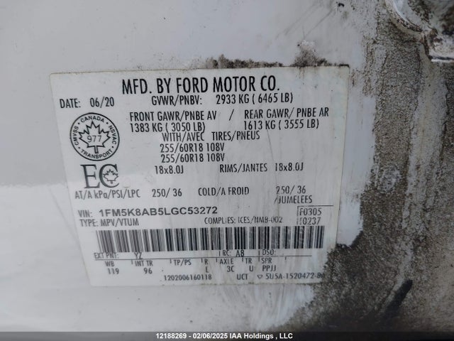 1FM5K8AB5LGC53272 Ford Explorer