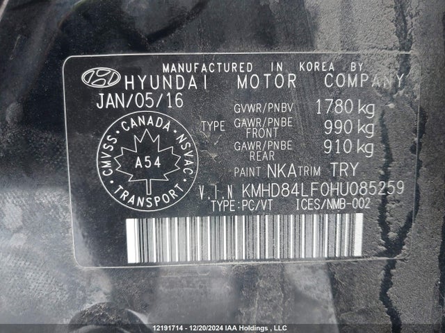 Hyundai Elantra 2017 KMHD84LF0HU085259 Image 9