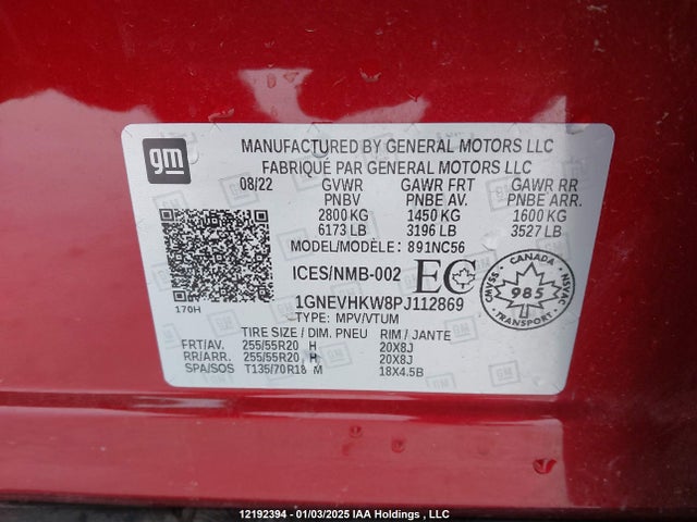 1GNEVHKW8PJ112869 Chevrolet lfy