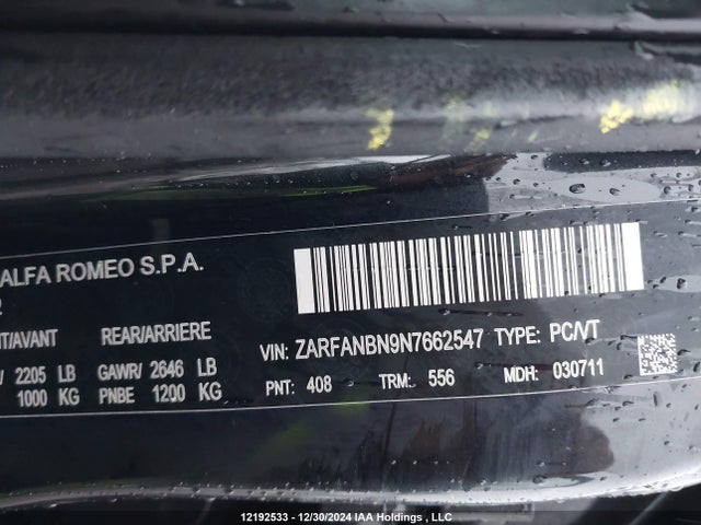 Alfa Romeo giulia (952) 2022 ZARFANBN9N7662547 Image 17