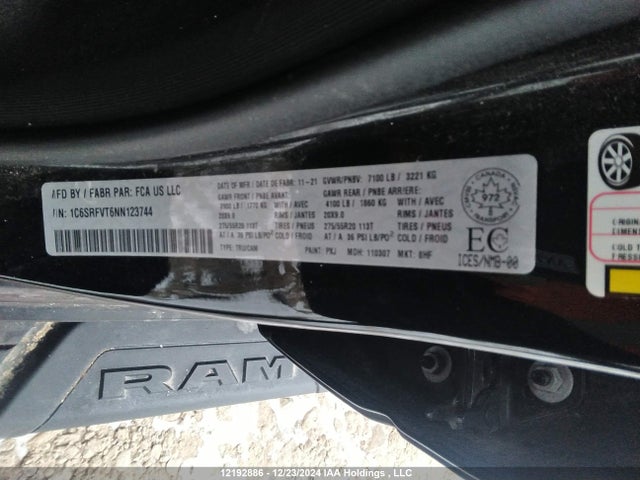 RAM 1500 2022 1C6SRFVT6NN123744 Image 9