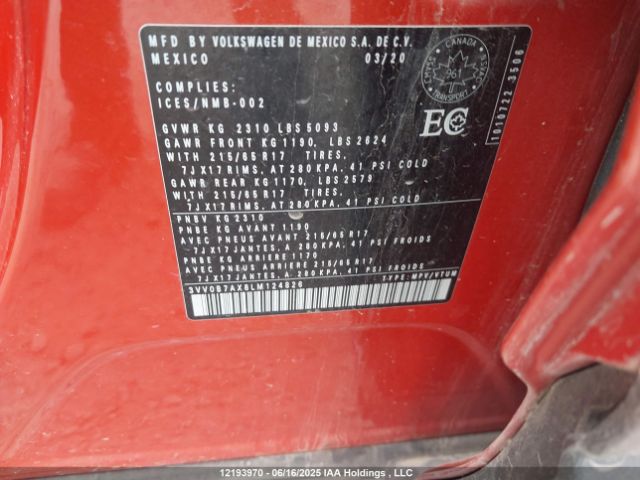 3VV0B7AX8LM124826 Volkswagen Tiguan
