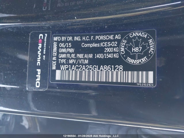 Porsche Cayenne 2016 WP1AC2A25GLA86128 Image 9